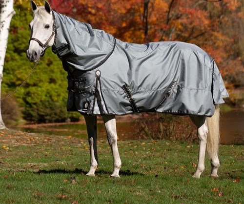 Equinavia Thunder360 Detachable Neck Light Weight Turnout Blanket 100g - Pewter Gray