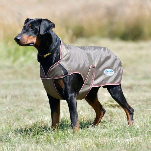 Weatherbeeta Comfitec Windbreaker Free Deluxe Dog Coat - Olive Green/Burgundy/White