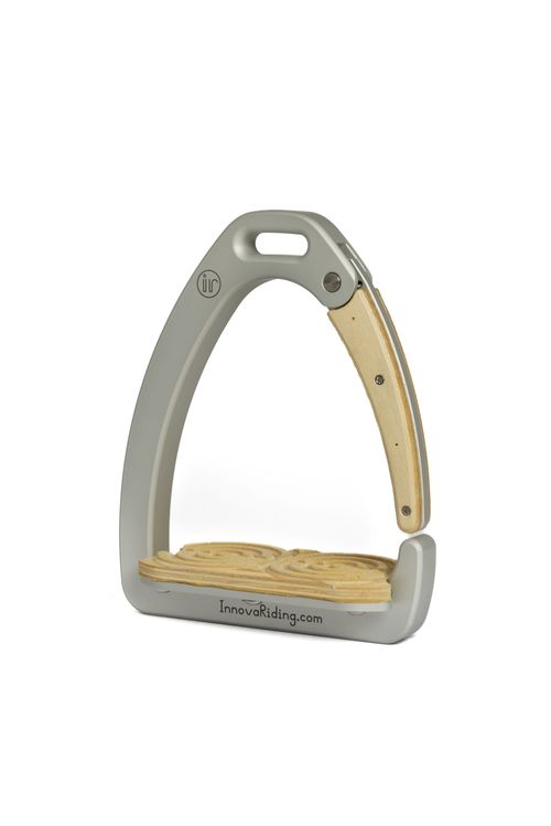 Innova Aria Stirrups - Silver/Light Wood