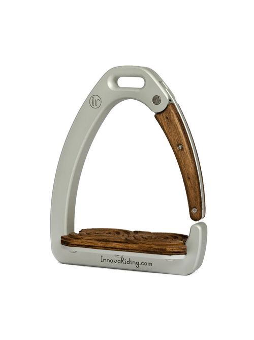 Innova Aria Stirrups - Silver/Dark Wood