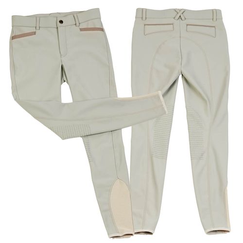 Ovation Kids' Dynamic Knee Patch Breeches - Tan/Taupe