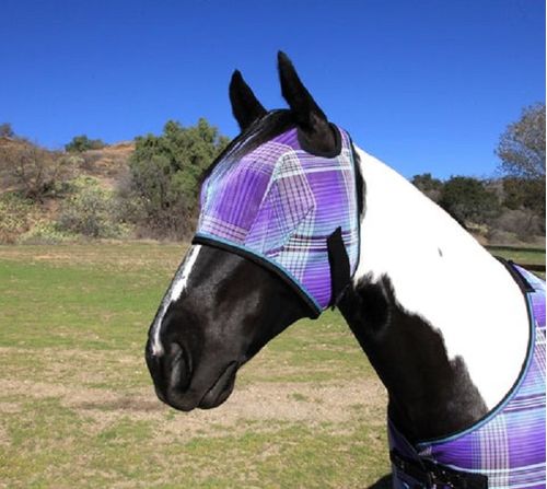 Kensington Fly Mask w/Web Trim & Dual Ear Holes - Lavender Mint