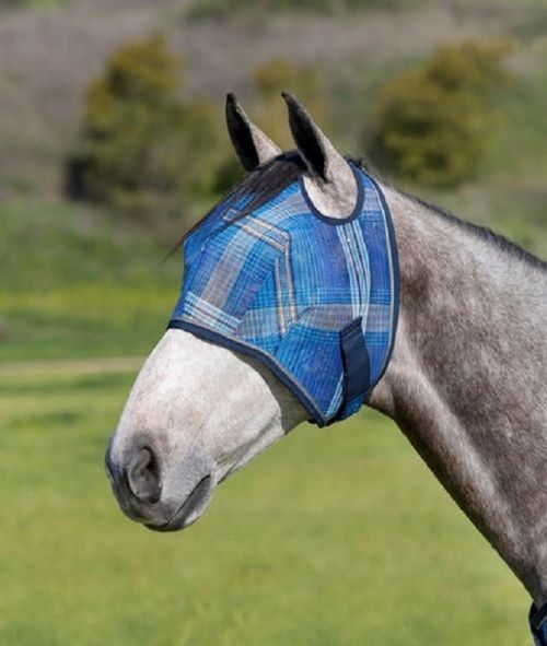 Kensington Fly Mask w/Web Trim & Dual Ear Holes - Kentucky Blue