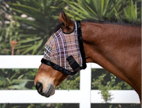 Kensington Fly Mask w/Fleece Trim & Dual Ear Holes - Deluxe Black