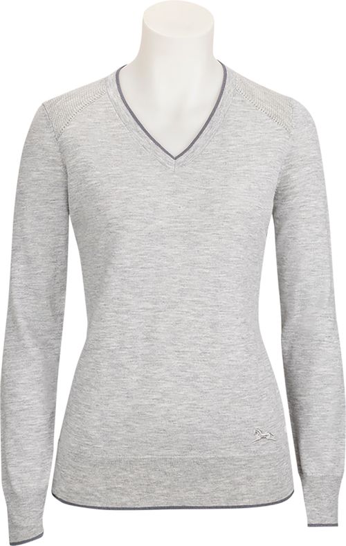 RJ Classics Women's Natalie V-Neck Sweater - Light Grey Heather