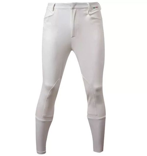 Alessandro Albanese Men's Sidney Knee Patch Breeches - White