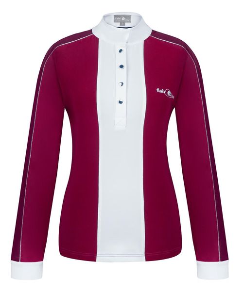 Fair Play Women's Claire Long Sleeve Competition Shirt - Burgundy/White