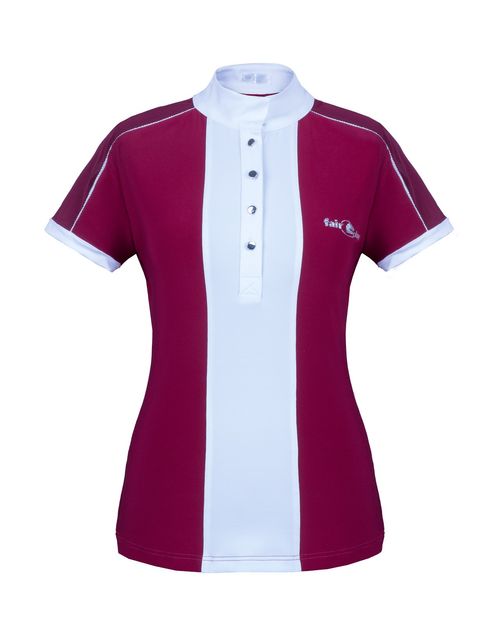 Fair Play Women's Claire Short Sleeve Competition Shirt - Burgundy/White