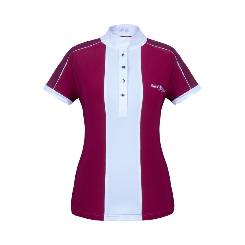 Fair Play Women's Claire Short Sleeve Competition Shirt Burgundy