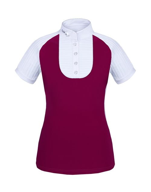 Fair Play Women's Justine Short Sleeve Compeition Shirt - Burgundy/White