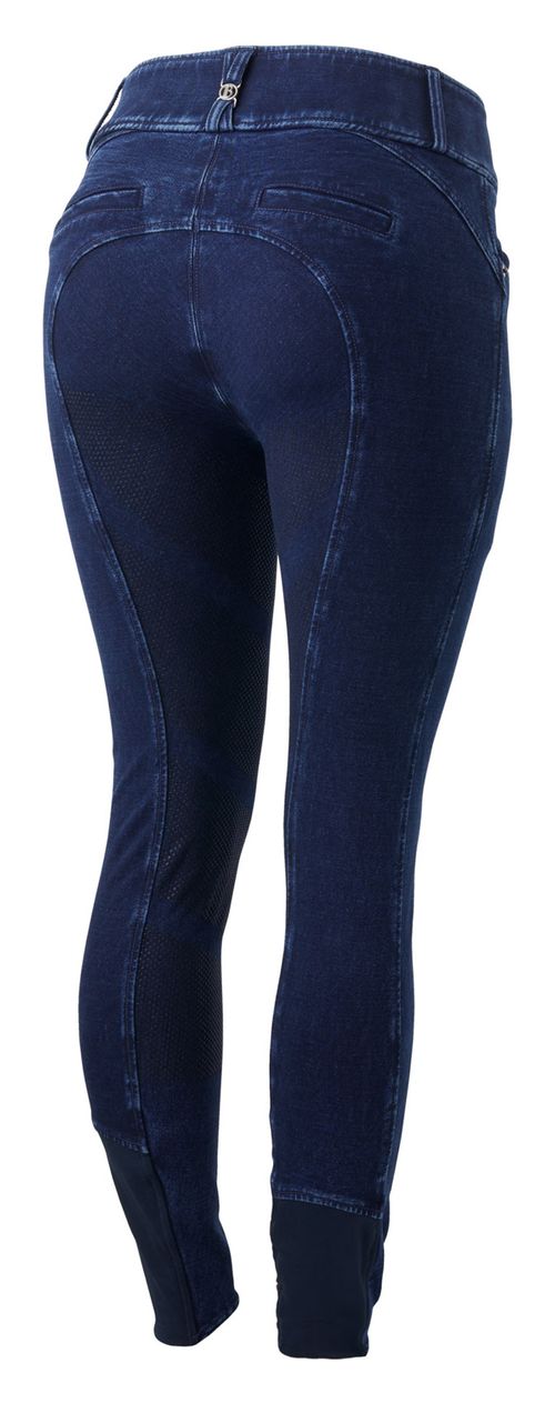 B Vertigo Women's Morgana Stretch Denim Full Seat Breeches - Denim Blue