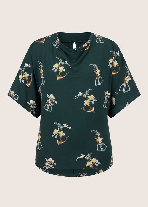 EQL Women's Lexi Cowl Neck Dolman Shirt - Ivy Hunt Field Floral