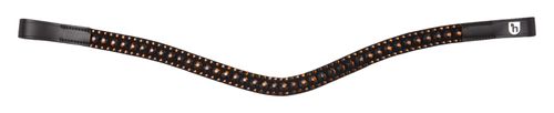 Horze St. Moritz Curved Crystal Browband - Chocolate Martini