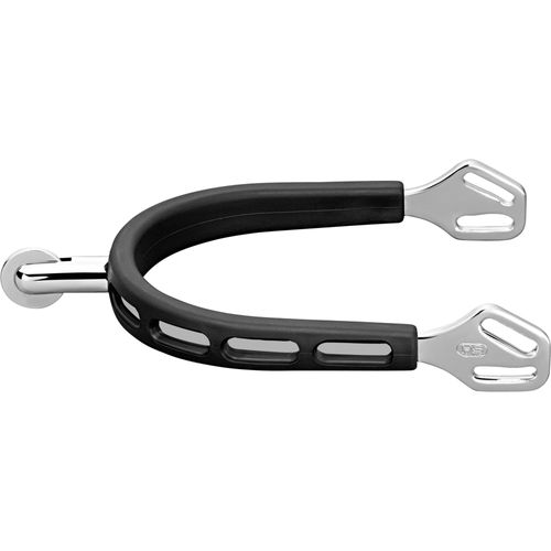 Herm Sprenger Ultra Fit Extra Grip 30mm Small Smooth Rowel Spurs - Stainless Steel/Black Grip