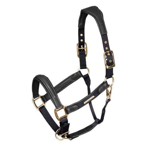 Shires Velociti Lusso Leather Breakaway Padded Halter - Black