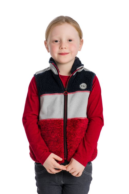 Horseware Kids' Sherpa Vest - Red/Grey/Navy