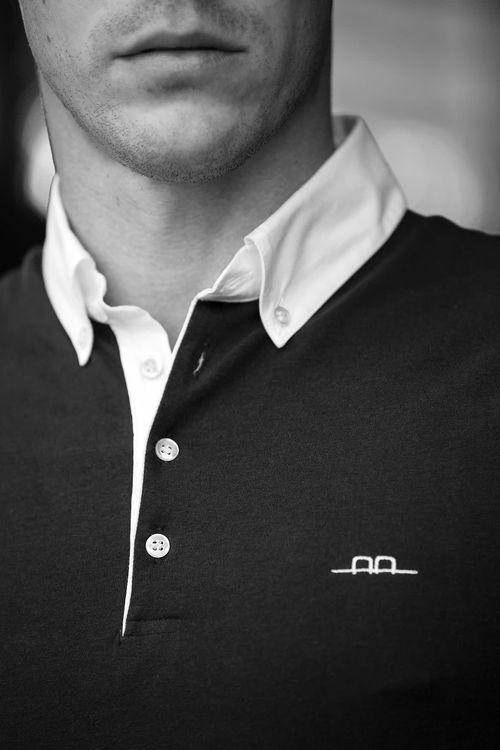 Alessandro Albanese Men's Dubai Short Sleeve Polo Competition Shirt - Navy