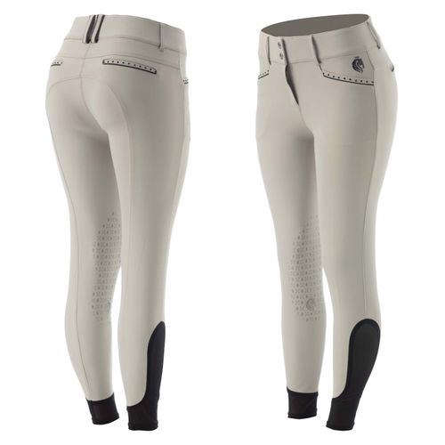 Equinavia Women's Victoria Silicone Knee Patch Breeches - Paloma Tan/Black