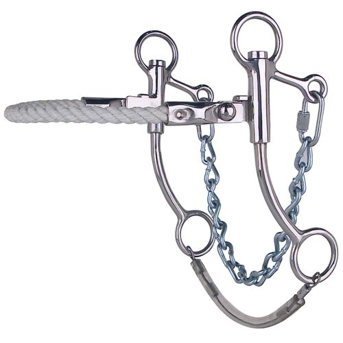 Toklat Stainless Steel Hackamore w/Rope Noseband