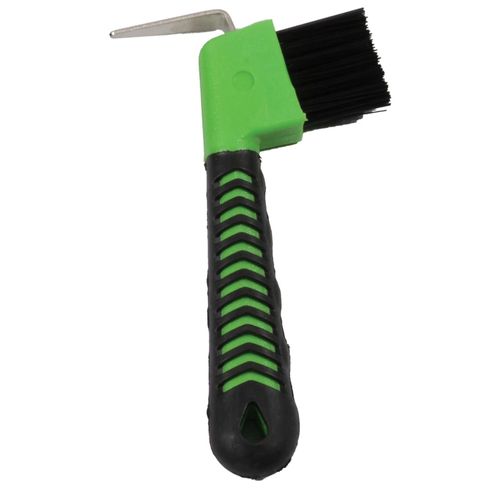 Cavalier Soft Grip Hoofpick w/Brush - Lime Green