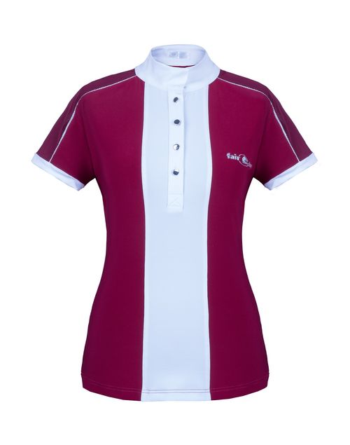 READY TO SHIP: Fair Play Women's Claire Short Sleeve Competition Shirt - EU 44/US 14 - Burgundy/White