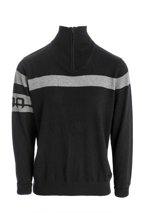 READY TO SHIP: Alessandro Albanese Quarter Zip Knit - Medium - Black