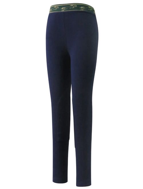 READY TO SHIP: TuffRider Kids' Cotton Schoolers Riding Tights - 16 Regular - Navy