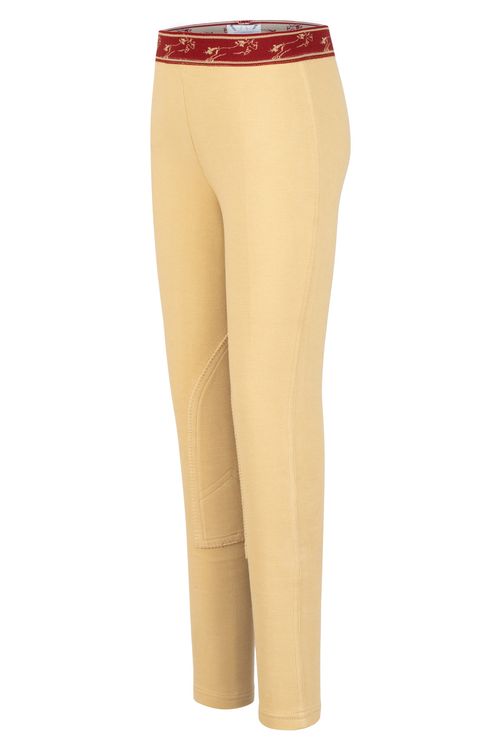 READY TO SHIP: TuffRider Kids' Cotton Schoolers Riding Tights - 6 Regular - Light Tan