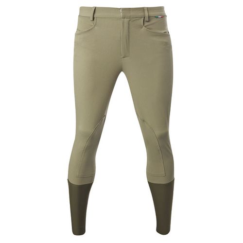 READY TO SHIP: Alessandro Albanese Men's Sidney Knee Patch Breeches - 52 - Khaki