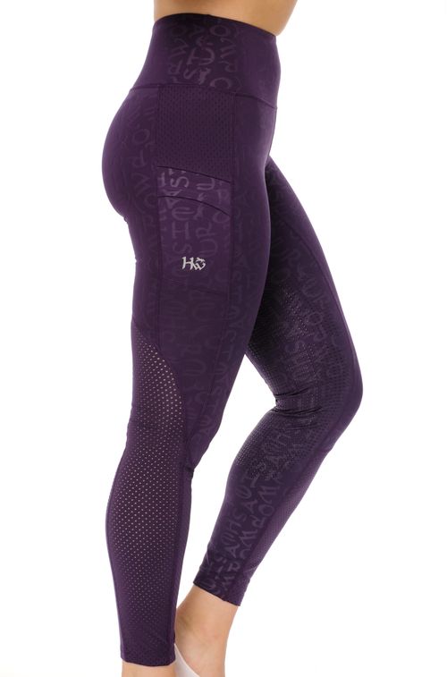 READY TO SHIP: Horseware Women's Monogram Riding Tights - X Small - Purple