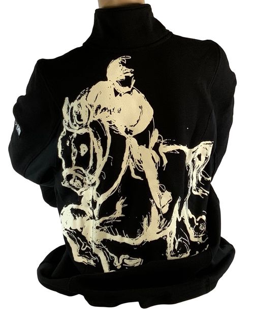 READY TO SHIP: Animals to Wear "One More" 1/4 Zip Sweatshirt - Small - Black