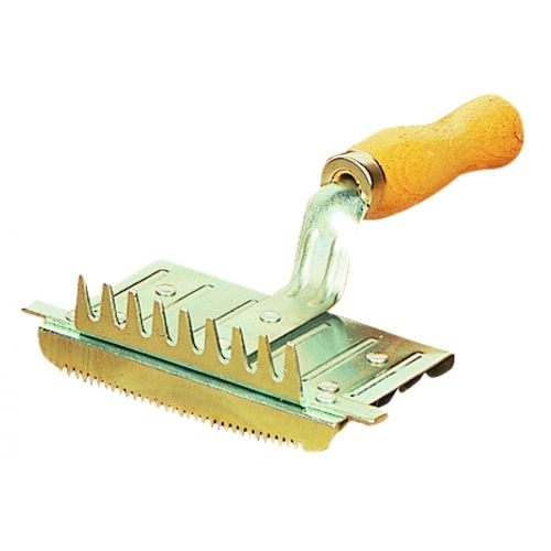 READY TO SHIP: Cavalier Metal Curry/Scraper/Comb - One Size - Natural Wood