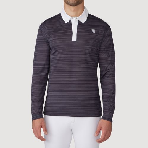 Romfh Men's Long Sleeve Ombre Polo - Black Ombre