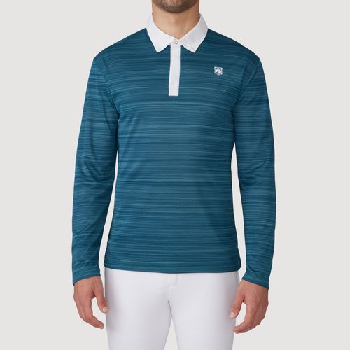 Romfh Men's Long Sleeve Ombre Polo - Blue Ombre