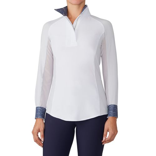 Ovation Women's Altitude Show Shirt - White/Grey Horse Print