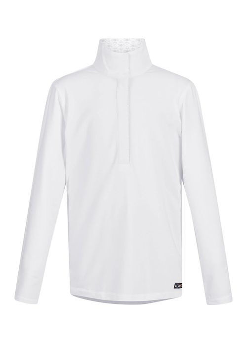 Kerrits Kids' Encore Long Sleeve Show Shirt - White/Bit Of Luck