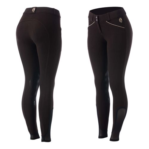 Equinavia Women's Astrid Silicone Knee Patch Breeches - Coffee Brown