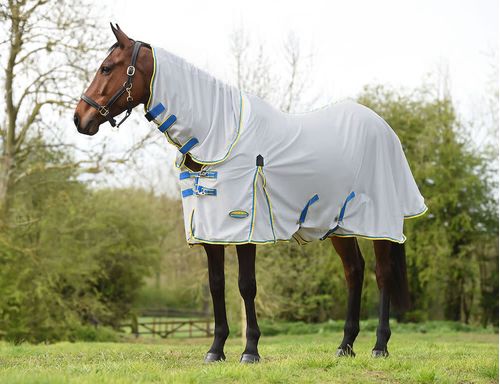 Weatherbeeta Comfitec Zephyr Plus Mesh Combo Neck - Silver/Blue/Lemon