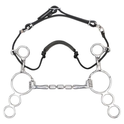 Myler 3 Ring Combination Bit Mullen Triple Barrel MB 32 - Black Leather