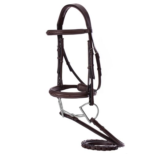 Equinavia Valkyrie Fancy Stitched Pony Bridle - Chocolate Brown