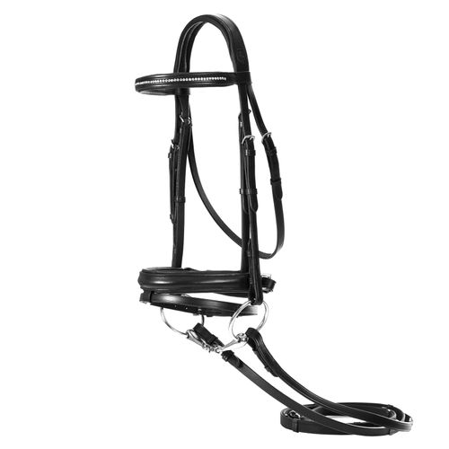 Equinavia Saga Dressage Crank Noseband Bridle w/Reins - Black