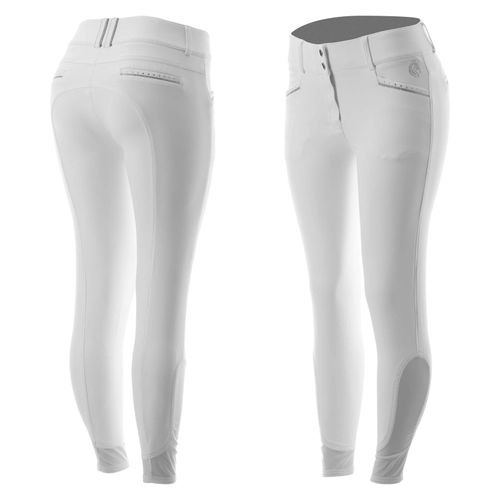 Equinavia Women's Victoria Silicone Knee Patch Breeches - White