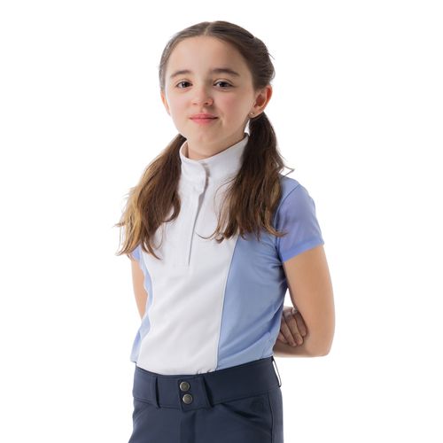 Equinavia Kids' Charlotte Short Sleeve Show Shirt - Light Blue/White