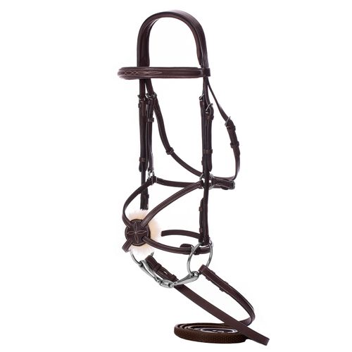 Equinavia Valkyrie Fancy Stitched Figure 8 Bridle w/Reins - Chocolate Brown