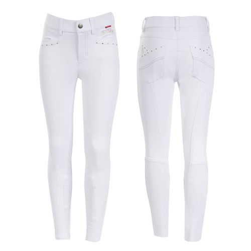 B Vertigo Kids' Olivia Full Seat Breeches - Bright White