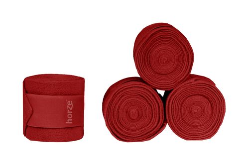 Horze Embrace Fleece Bandages 4 Pack - Chili Pepper Red