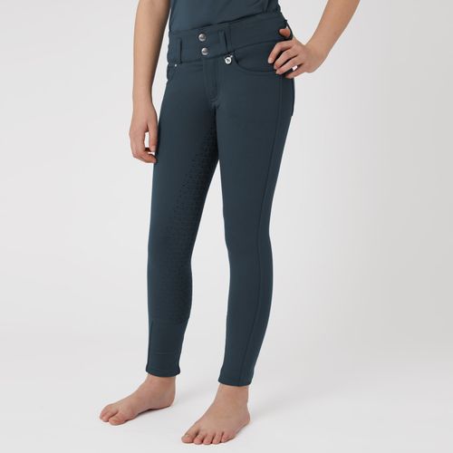 Horze Kids' Tara High Waist Full Seat Breeches - Obscure Night Dark Blue