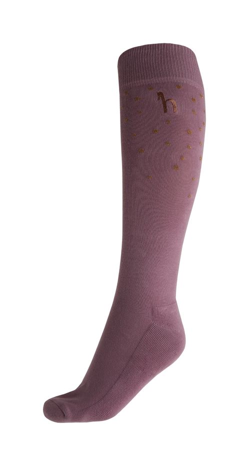 Horze Jordis Glitter Winter Riding Socks - Wood Rose