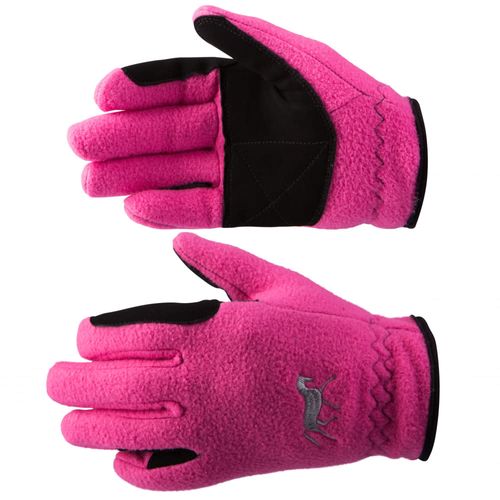 Horze Kids' Fleece Gloves - Deep Coral Pink
