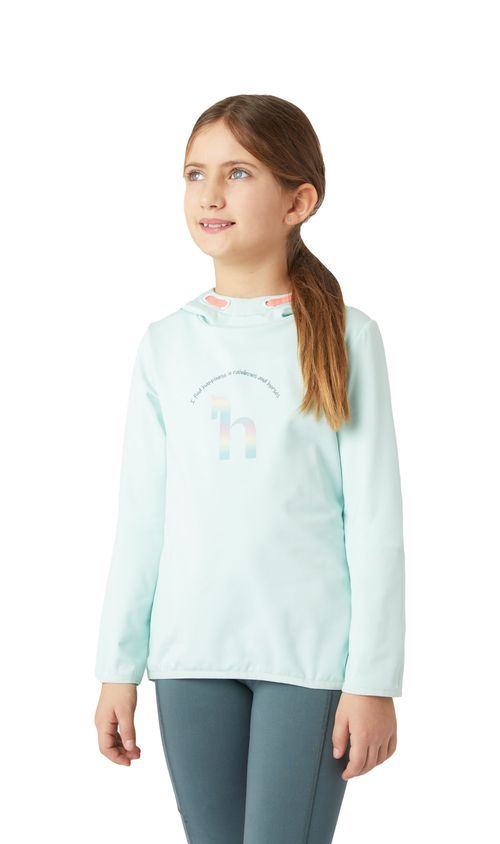 Horze Kids' Chloe Technical Hoodie - Dusty Aqua